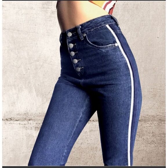 91 Cotton On High 90s 100% Cotton Jeans, Size 4. Button fly - Picture 1 of 13